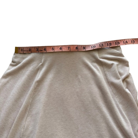 Wilfred Aritzia Small Cream Oatmeal Jersey Knit Front Slit Midi Skirt Basic S - Picture 7 of 10